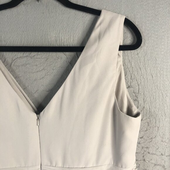 Vivian Diamond Formal Dress Womens 18 Gray Maxi Wedding Ruched Event Occasion - Picture 11 of 16